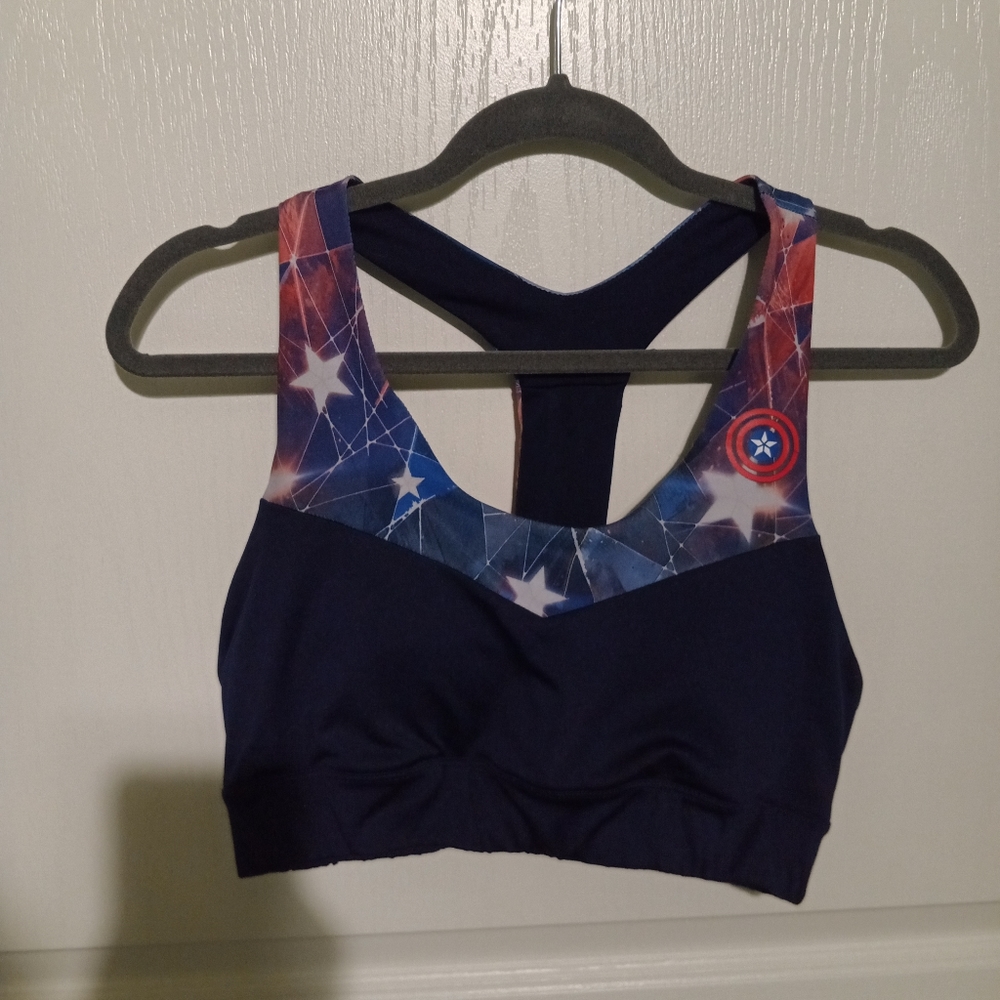 Captain america racerback sports bra